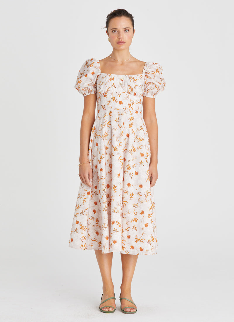 midi dress with sleeves australia Mayflower Gigi Midi Dress – Heaven Australia