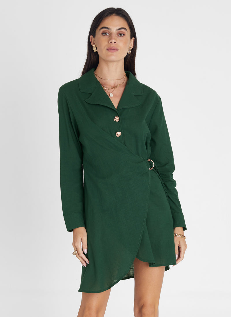 Wrap Dress Long Sleeve Dress Aus Emerald Long Sleeve Dress