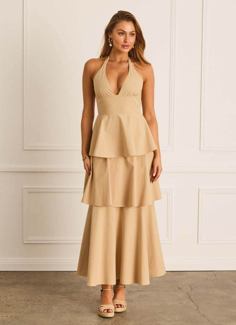 Latte Halter Neck Dress Heaven Australia Latte Halter Neck Dress Heaven Australia