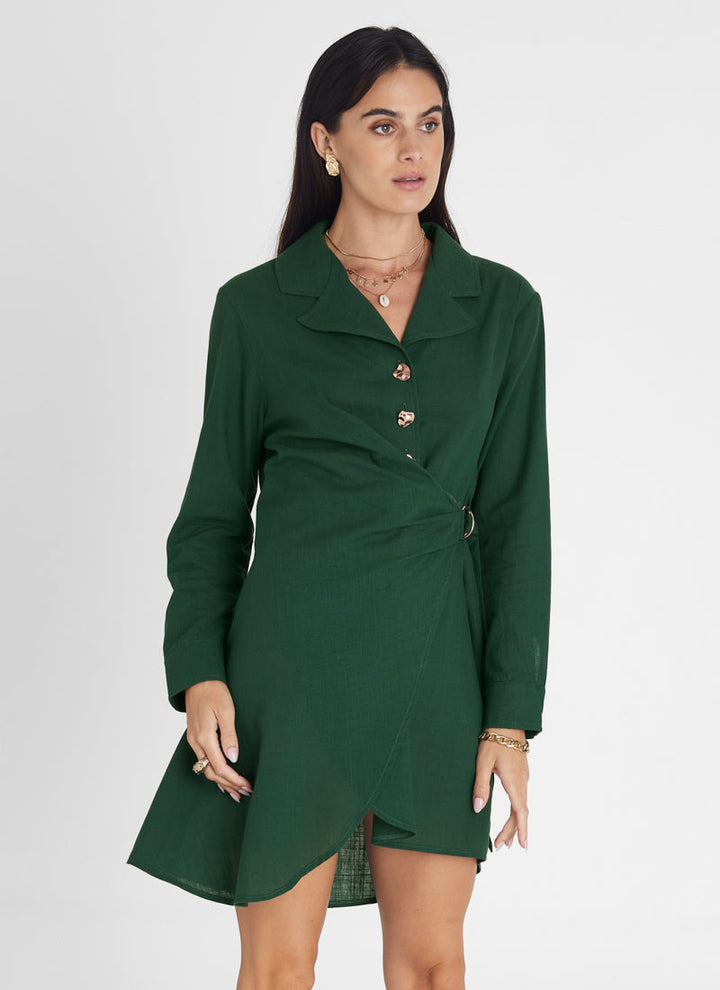 Emerald Long Sleeve Dress (SAMPLE)