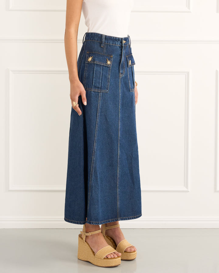 Indigo Rowan Midi Skirt