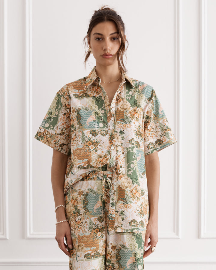 Mosaic Bianca Cuban Shirt