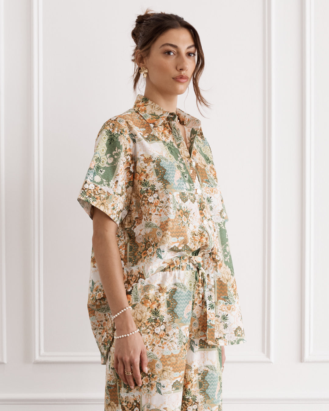 Mosaic Bianca Cuban Shirt