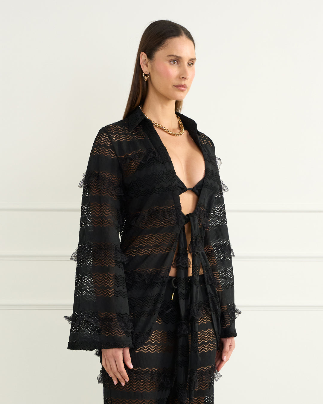 Black Eliana Resort Shirt
