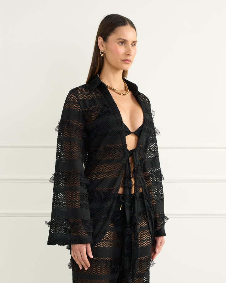 Black Eliana Resort Shirt