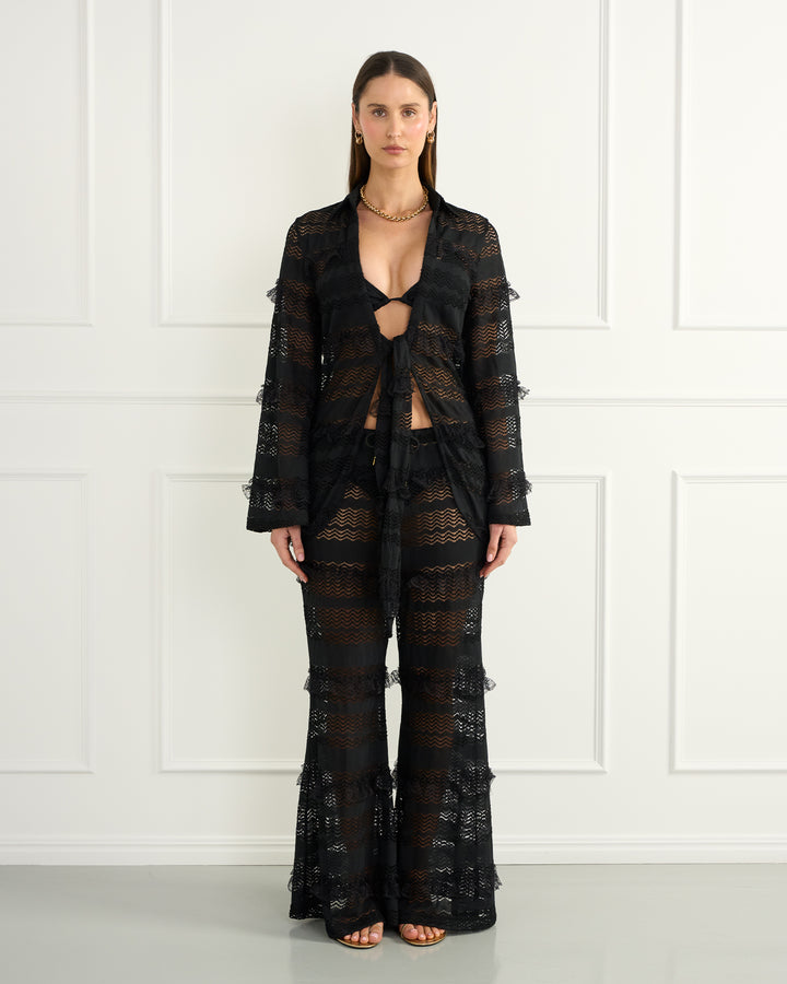 Black Eliana Resort Shirt