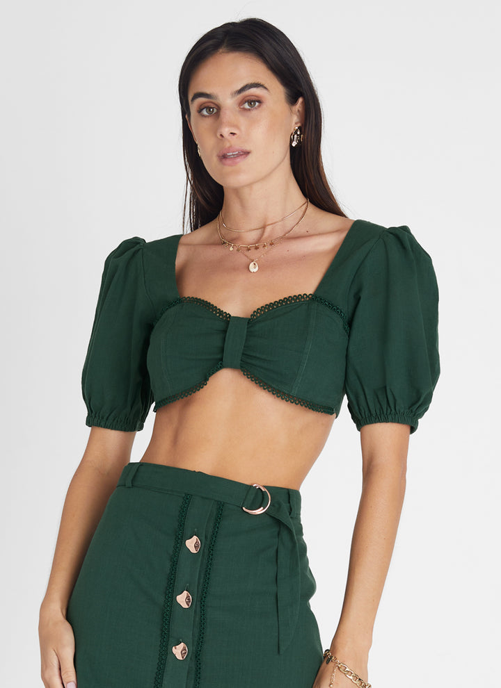 Emerald Lace Crop