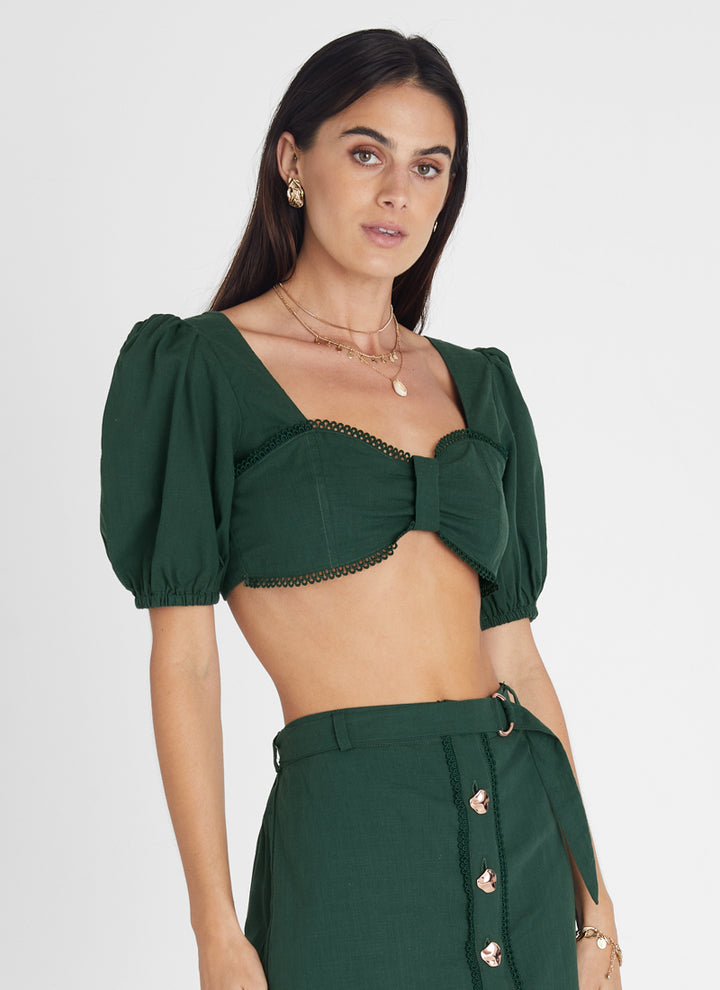 Emerald Lace Crop