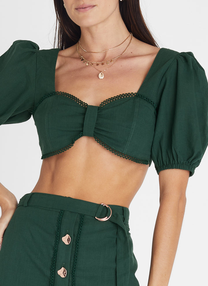 Emerald Lace Crop