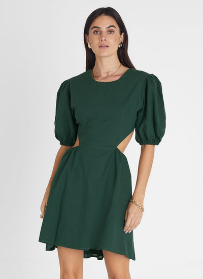 Emerald Short Sleeve Cut Out Dress