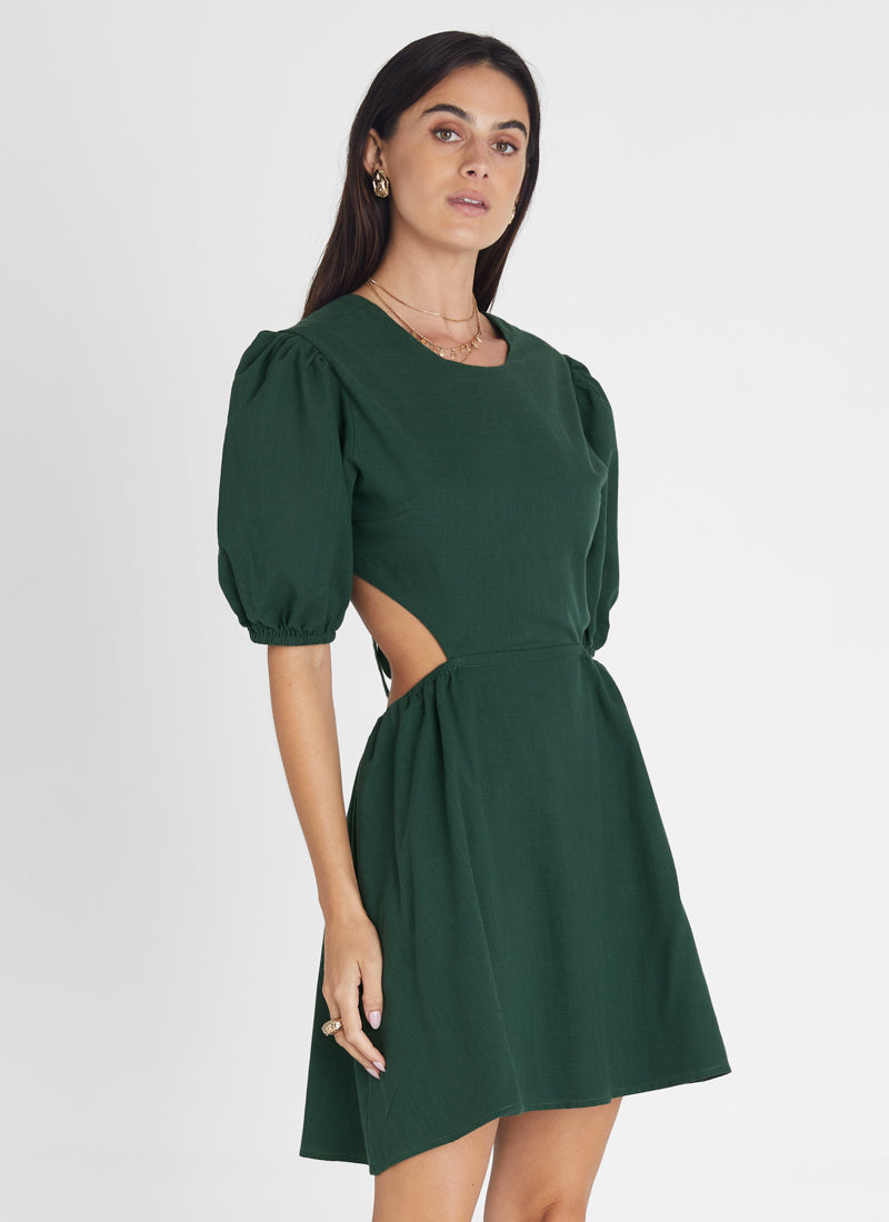 Emerald Short Sleeve Cut Out Dress