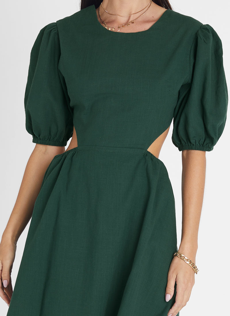 Emerald Short Sleeve Cut Out Dress