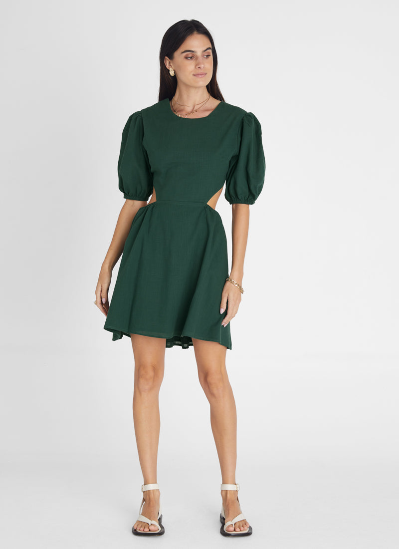 Emerald Short Sleeve Cut Out Dress