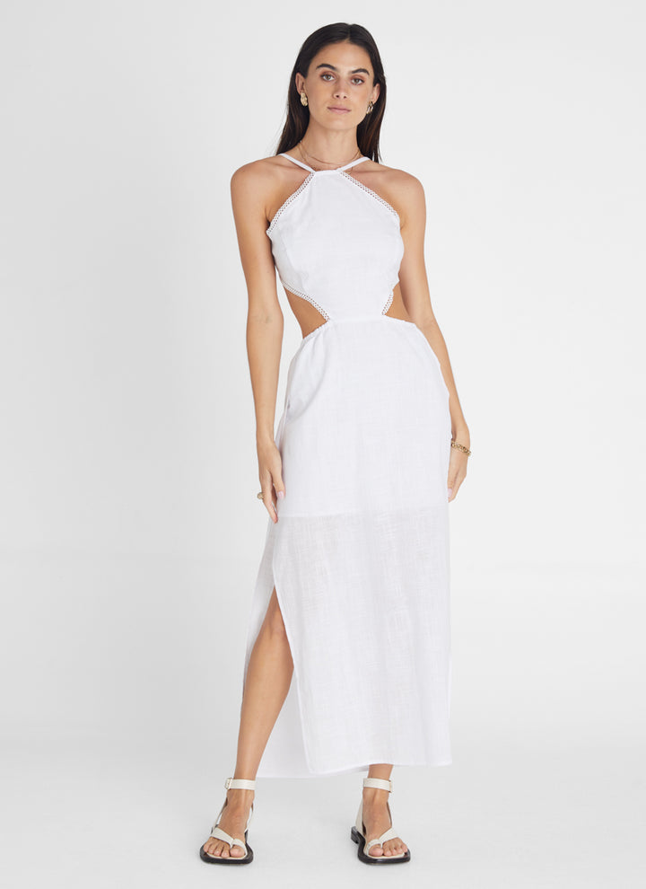 Pearl Halter Midi Dress