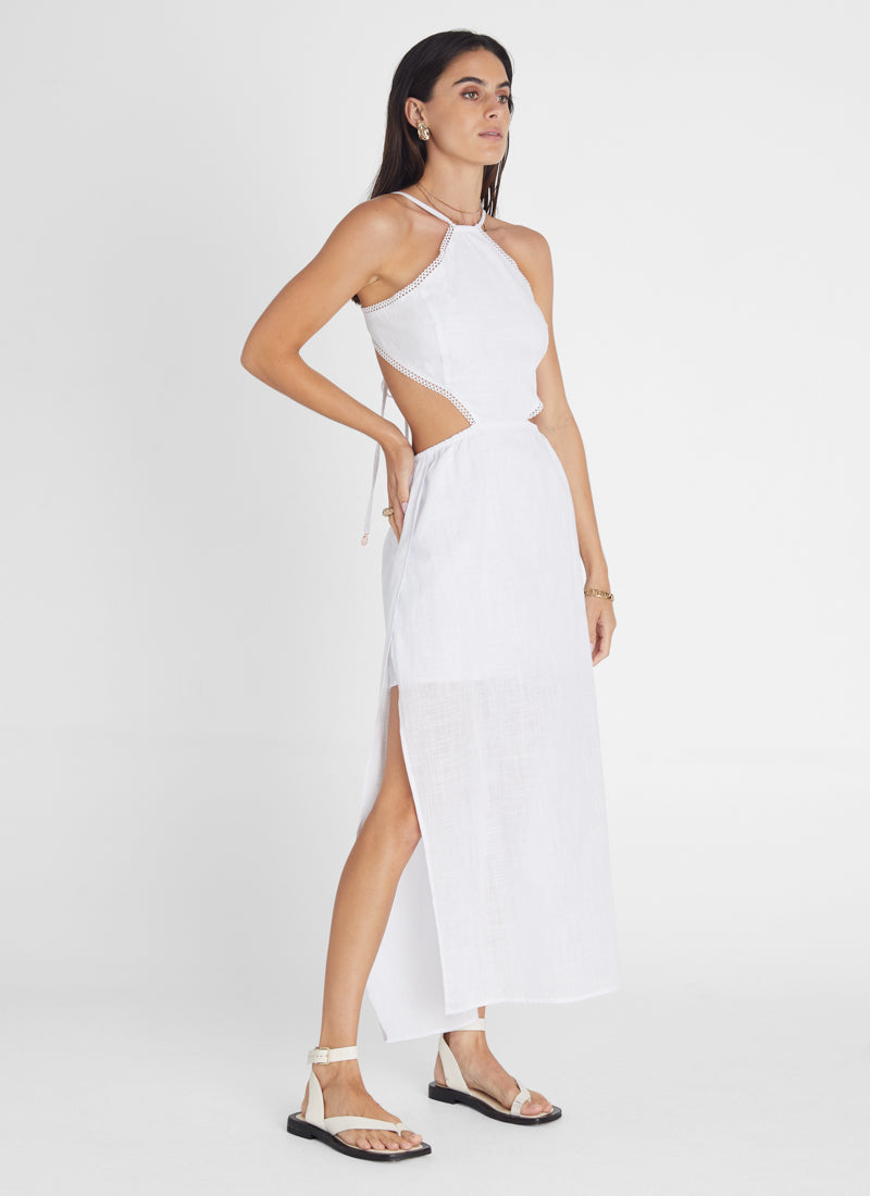 Pearl Halter Midi Dress